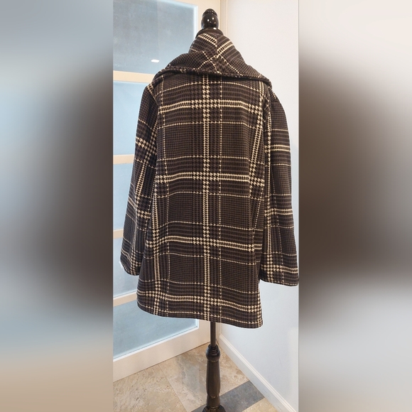 Plaid Women's Jacket - Black and White - Picture 6 of 13